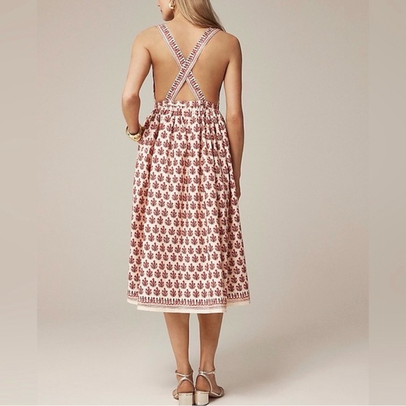 NWT J. Crew Embroidered apron dress in block print Size 0 $248 - Picture 3 of 11
